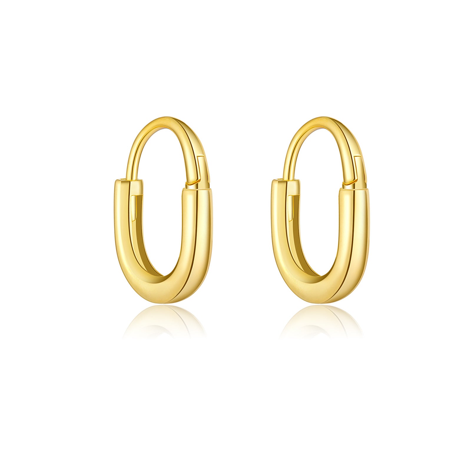 925 Sterling Silver Minimalist Smooth U-Shape Hoop Earrings 60200359