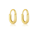 925 Sterling Silver Minimalist Smooth U-Shape Hoop Earrings 60200359