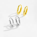 925 Sterling Silver Minimalist Smooth U-Shape Hoop Earrings 60200359