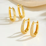925 Sterling Silver U-Shape Huggie Hoop Earrings 60200360