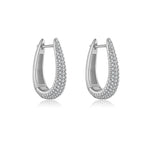 925 Sterling Silver U-Shape Huggie Hoop Earrings 60200360
