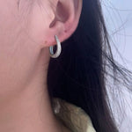 925 Sterling Silver U-Shape Huggie Hoop Earrings 60200360