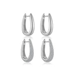 925 Sterling Silver U-Shape Huggie Hoop Earrings 60200360