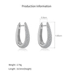 925 Sterling Silver U-Shape Huggie Hoop Earrings 60200360