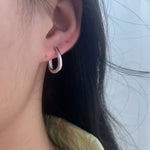 925 Sterling Silver U-Shape Huggie Hoop Earrings 60200360