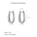 925 Sterling Silver U-Shape Huggie Hoop Earrings 60200360