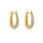 925 Sterling Silver U-Shape Huggie Hoop Earrings 60200360