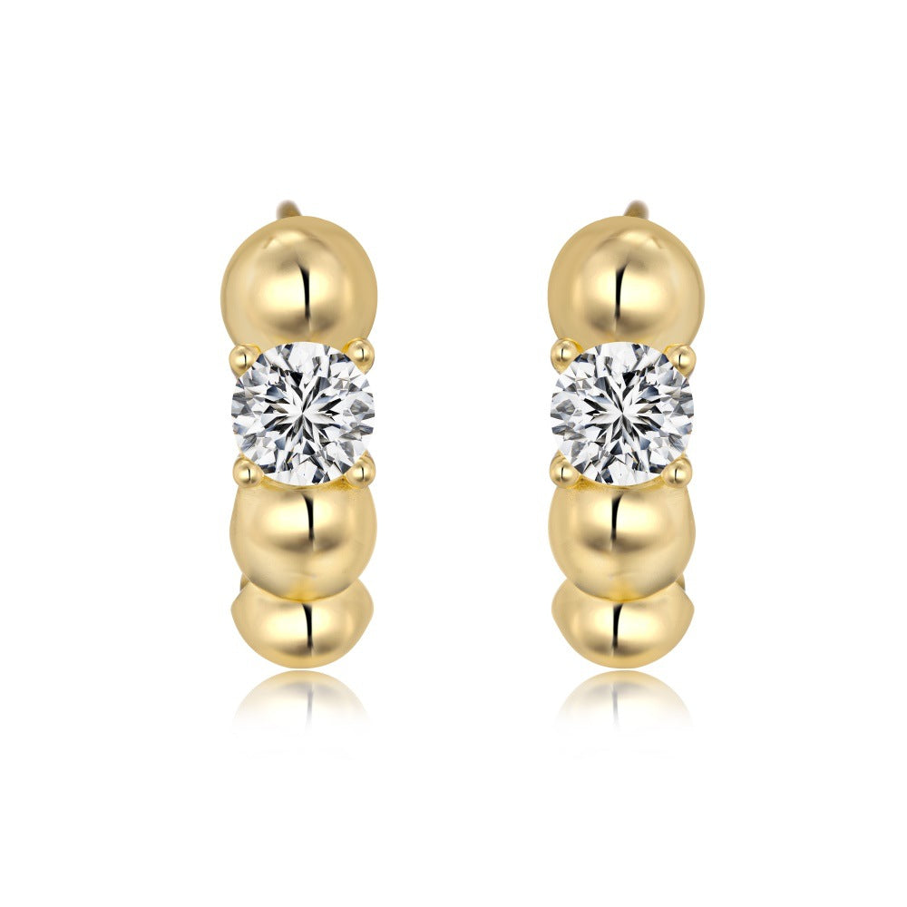 925 Sterling Silver CZ Bubble Hoop Earrings 60200362