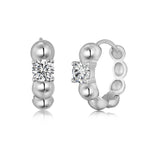 925 Sterling Silver CZ Bubble Hoop Earrings 60200362