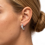 925 Sterling Silver CZ Bubble Hoop Earrings 60200362