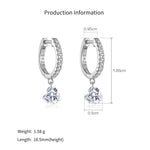925 Sterling Silver Pavé Huggie Hoop with CZ Heart Drop Earrings 60300230