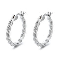 925 Sterling Silver Twisted Rope Hoop Earrings 60400025