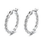 925 Sterling Silver Twisted Rope Hoop Earrings 60400025