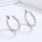 925 Sterling Silver Twisted Rope Hoop Earrings 60400025