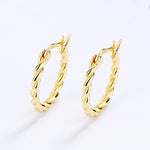925 Sterling Silver Twisted Rope Hoop Earrings 60400025