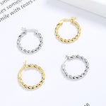925 Sterling Silver Twisted Rope Hoop Earrings 60400025