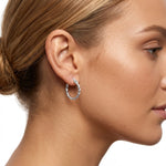 925 Sterling Silver Twisted Rope Hoop Earrings 60400025
