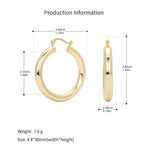 925 Sterling Silver Statement Oversized Hollow Hoop Earrings 60400026