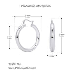 925 Sterling Silver Statement Oversized Hollow Hoop Earrings 60400026