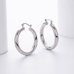 925 Sterling Silver Statement Oversized Hollow Hoop Earrings 60400026