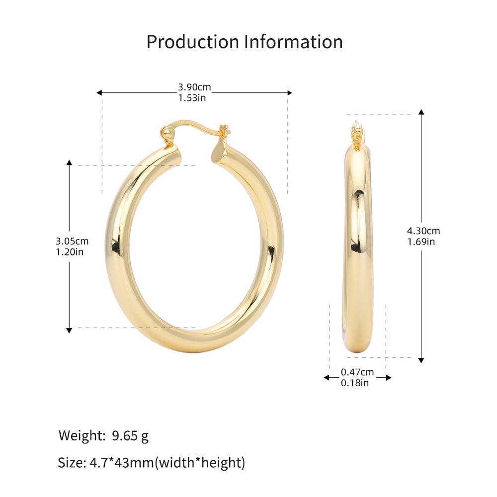 925 Sterling Silver Statement Oversized Hollow Hoop Earrings 60400026