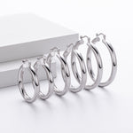 925 Sterling Silver Statement Oversized Hollow Hoop Earrings 60400026