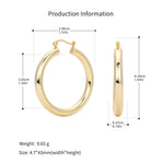 925 Sterling Silver Statement Oversized Hollow Hoop Earrings 60400026