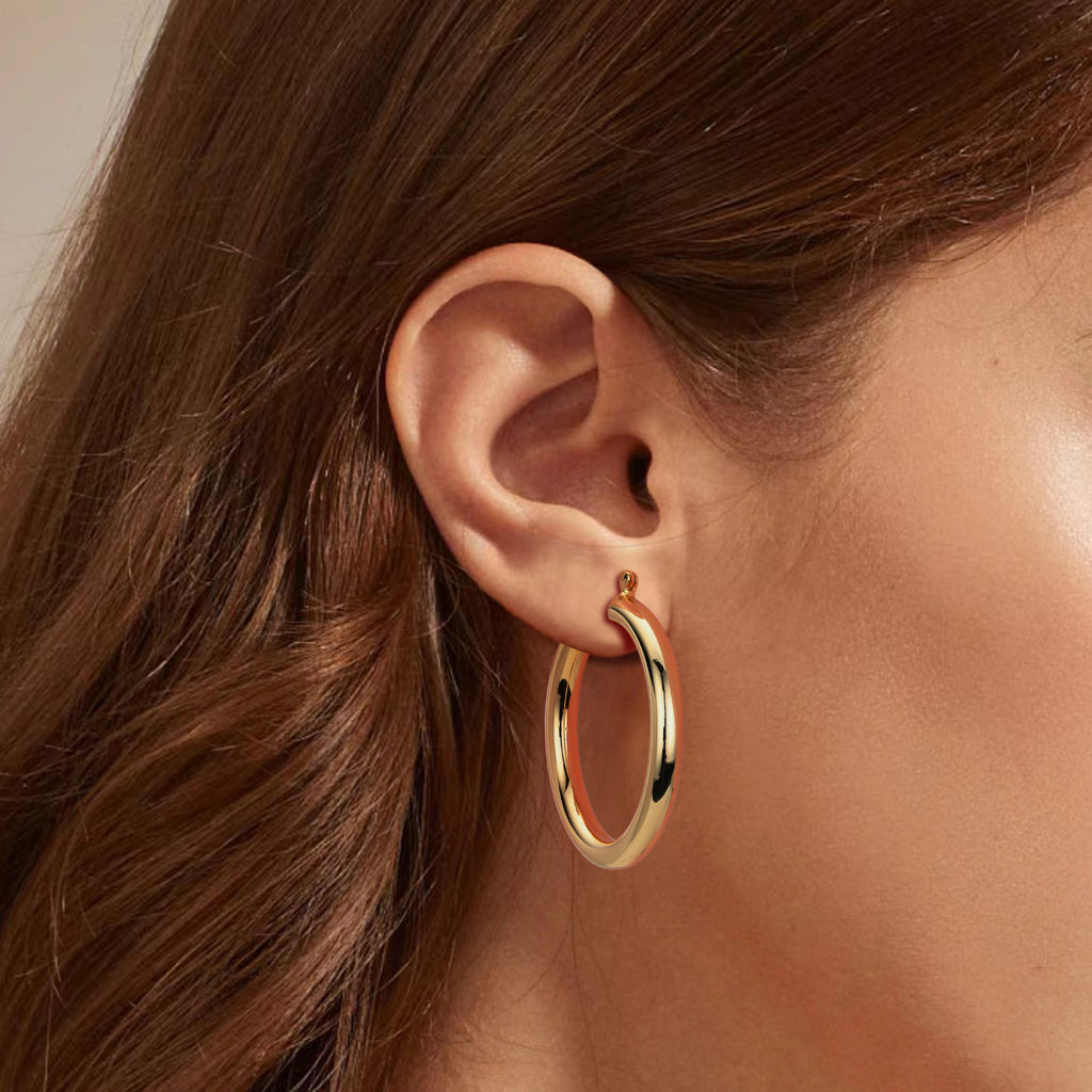 925 Sterling Silver Statement Oversized Hollow Hoop Earrings 60400026