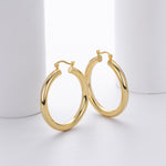 925 Sterling Silver Statement Oversized Hollow Hoop Earrings 60400026