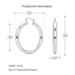 925 Sterling Silver Statement Oversized Hollow Hoop Earrings 60400026