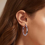925 Sterling Silver Statement Oversized Hollow Hoop Earrings 60400026