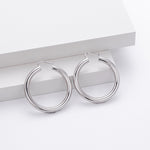 925 Sterling Silver Statement Oversized Hollow Hoop Earrings 60400026