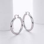 925 Sterling Silver Statement Oversized Hollow Hoop Earrings 60400026