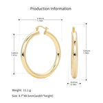 925 Sterling Silver Statement Oversized Hollow Hoop Earrings 60400026