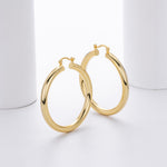925 Sterling Silver Statement Oversized Hollow Hoop Earrings 60400026