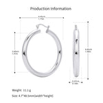 925 Sterling Silver Statement Oversized Hollow Hoop Earrings 60400026
