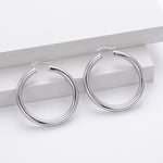 925 Sterling Silver Statement Oversized Hollow Hoop Earrings 60400026