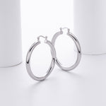 925 Sterling Silver Statement Oversized Hollow Hoop Earrings 60400026