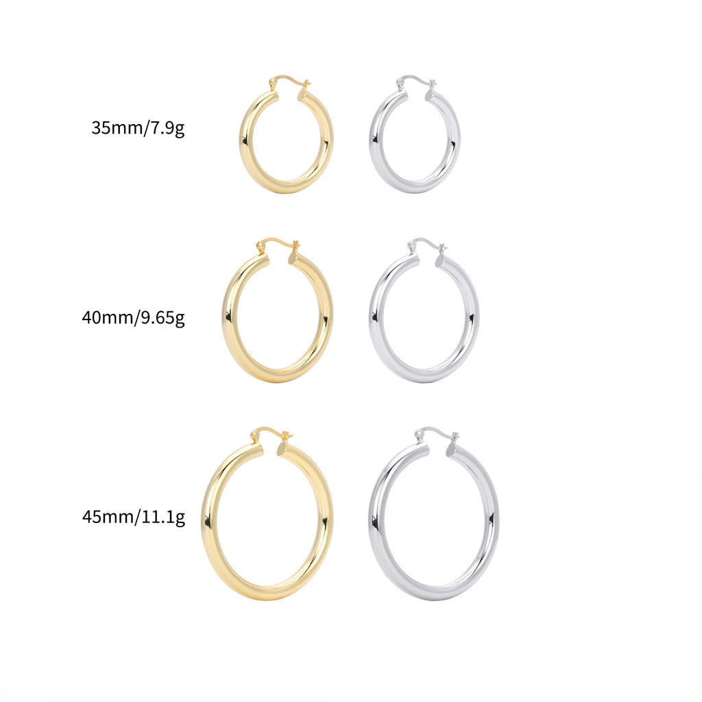 925 Sterling Silver Statement Oversized Hollow Hoop Earrings 60400026