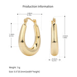 925 Sterling Silver Minimalist Oval Tapered Hollow Hoop Earrings 60400028