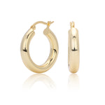 925 Sterling Silver Classic Chunky Hollow Hoop Earrings 60400030