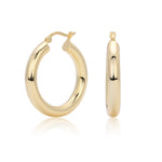 925 Sterling Silver Classic Chunky Hollow Hoop Earrings 60400030