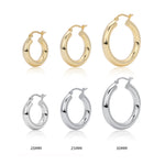 925 Sterling Silver Classic Chunky Hollow Hoop Earrings 60400030