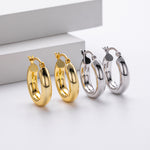 925 Sterling Silver Classic Chunky Hollow Hoop Earrings 60400030