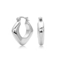 925 Sterling Silver Geometric Rhombus Hollow Hoop Earrings 60400031