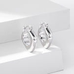 925 Sterling Silver Geometric Rhombus Hollow Hoop Earrings 60400031