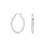 925 Sterling Silver Twisted Hollow Tube Hoop Earrings 60400033