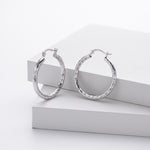925 Sterling Silver Twisted Hollow Tube Hoop Earrings 60400033