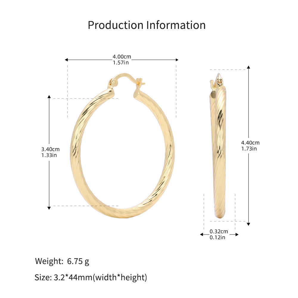 925 Sterling Silver Twisted Hollow Tube Hoop Earrings 60400033