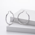 925 Sterling Silver Twisted Hollow Tube Hoop Earrings 60400033